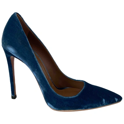 Pre-owned Aquazzura Velvet Heels In Blue