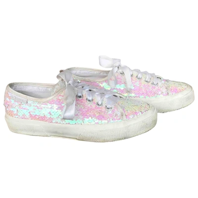 Pre-owned Superga Glitter Trainers In White