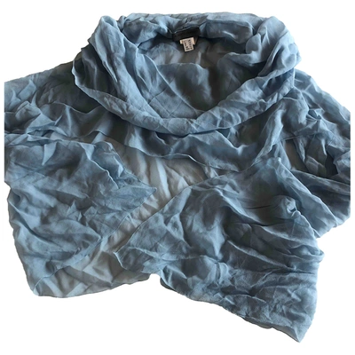Pre-owned Alberta Ferretti Silk Stole In Turquoise