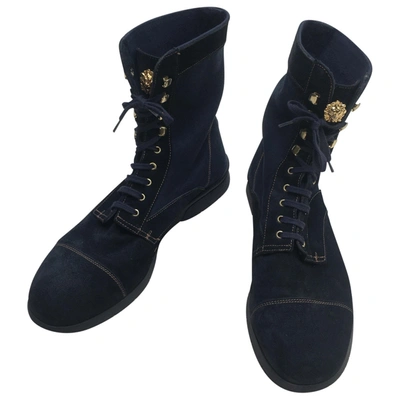 Pre-owned Versus Boots In Blue