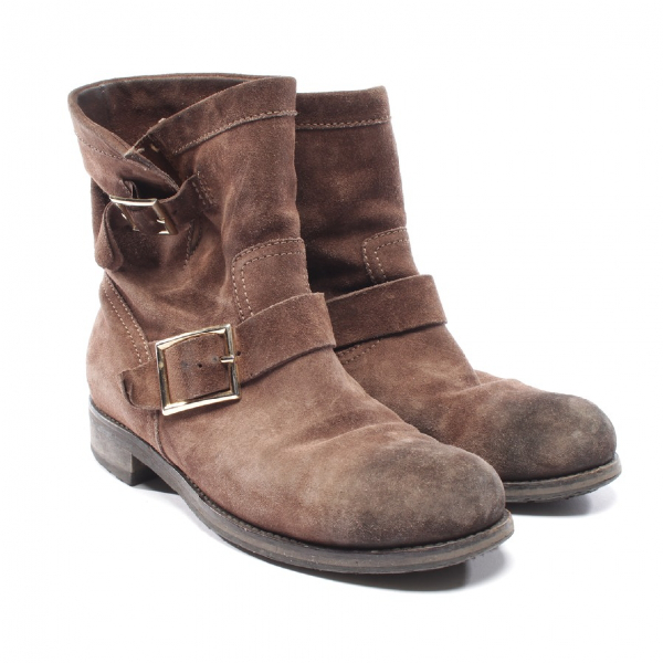 Pre-owned Jimmy Choo Youth Brown Suede Ankle Boots | ModeSens