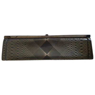 Pre-owned Philip Treacy Leather Clutch Bag In Grey