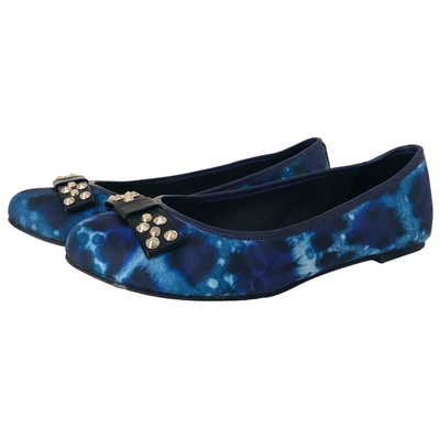 Pre-owned Just Cavalli Cloth Ballet Flats In Blue