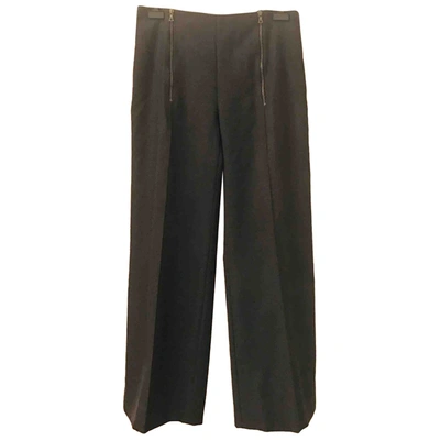 Pre-owned Valentino Wool Large Pants In Anthracite