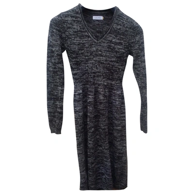 Pre-owned Calvin Klein Wool Mid-length Dress In Grey
