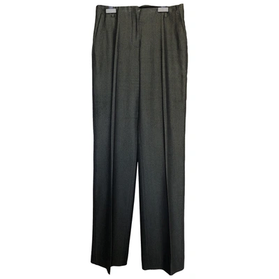 Pre-owned Calvin Klein Silk Straight Pants In Grey