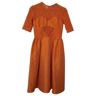 Pre-owned Mulberry Silk Mid-length Dress In Orange