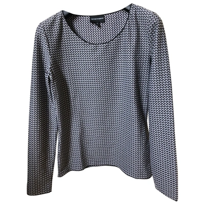 Pre-owned Emporio Armani Grey Polyester Top