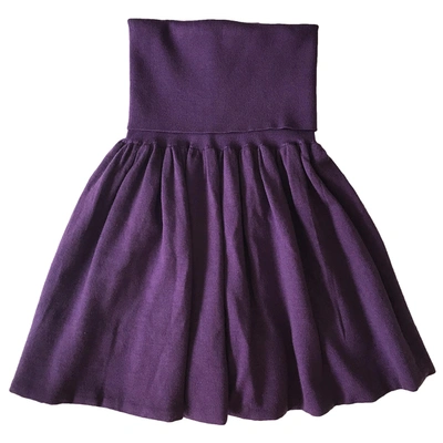 Pre-owned Iceberg Wool Mini Skirt In Purple