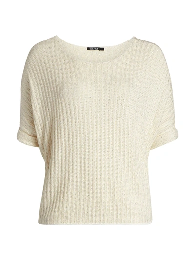 Nic + Zoe, Plus Size Glow For It Sweater In Alabaster