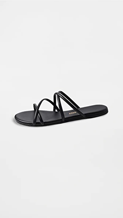 Tkees Sloan Leather Strappy Sandals In Black