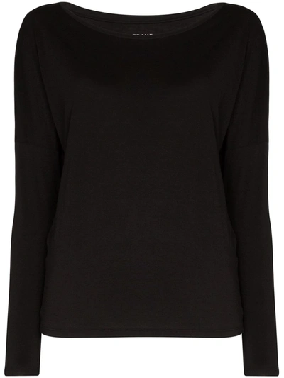 Frame Le Mid Rise Garcon Long Sleeve T-shirt In Black