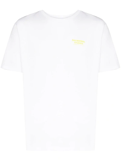 Pas Normal Studios White Watercolour Print Logo T-shirt