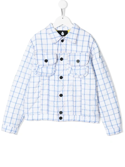 Natasha Zinko Kids' Oversized Padded Check Jacket In White