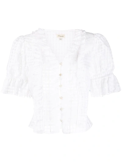 Temperley London Donna Ruffle Blouse In White