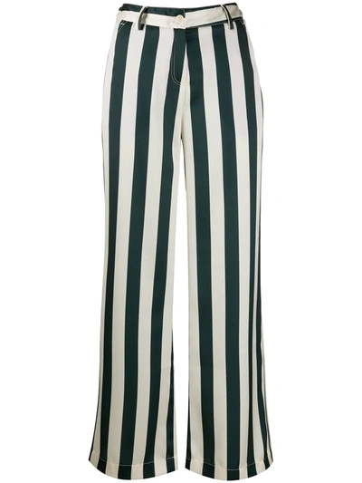Jejia Striped Wide-leg Trousers In Neutrals