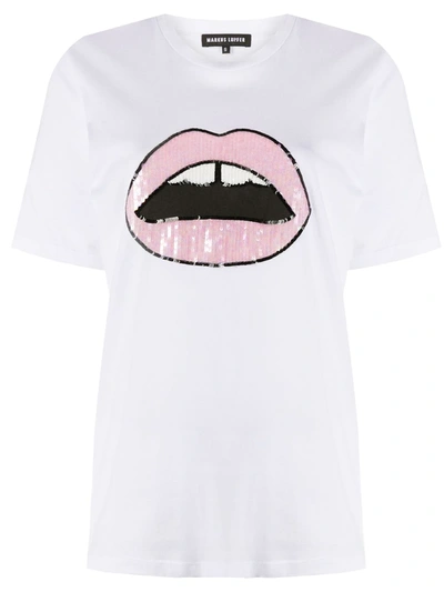 Markus Lupfer Sequinned Design T-shirt In White