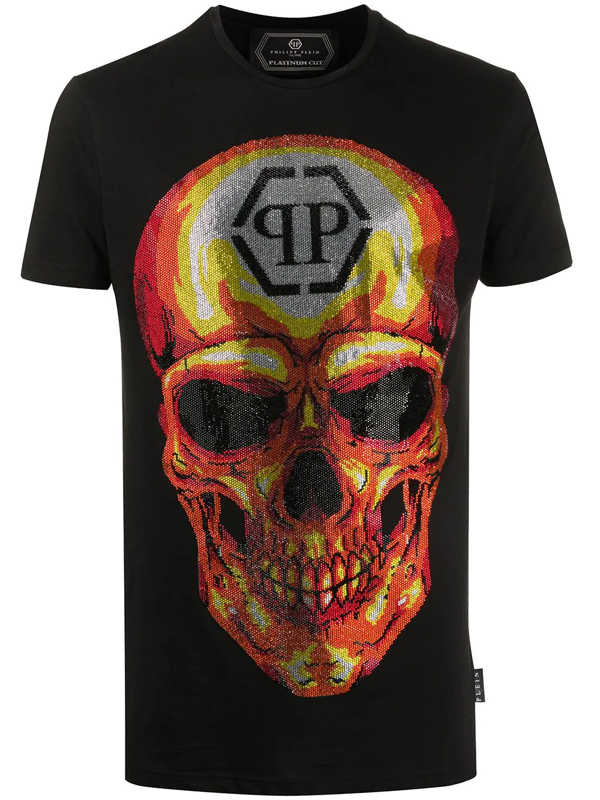 Philipp Plein Crystal Skull Print T-shirt In Black | ModeSens
