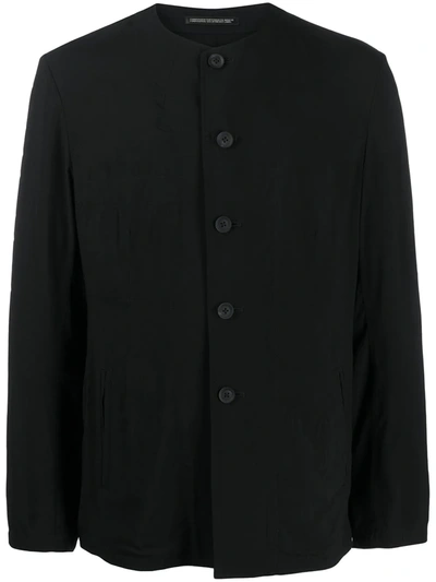 Yohji Yamamoto Button-down Fitted Shirt In Black