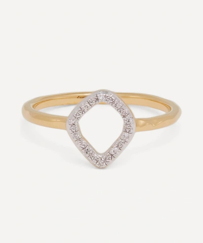 Monica Vinader Gold Plated Vermeil Silver Riva Mini Kite Diamond Stacking Ring