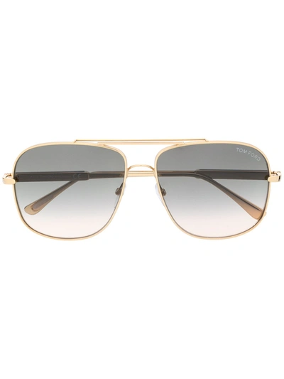 Tom Ford Tinted Aviator Sunglasses In Grey Gradient