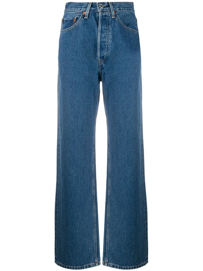Re/done Wide-leg High Rise Jeans In Blue