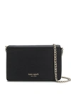 Kate Spade Spencer Chain Leather Crossbody In Black/gold