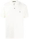 C.p. Company Embroidered Logo Polo Shirt In White