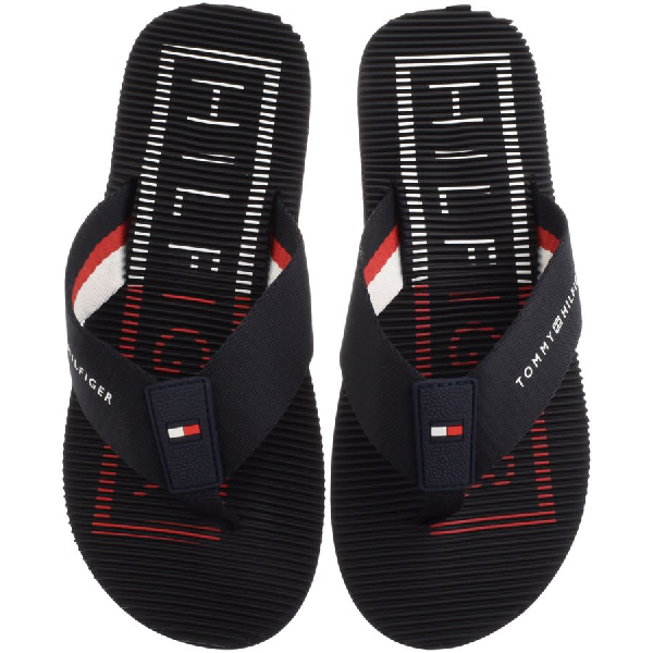 mens hilfiger flip flops