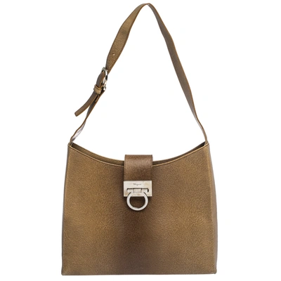Pre-owned Ferragamo Brown Ombre Leather Shoulder Bag