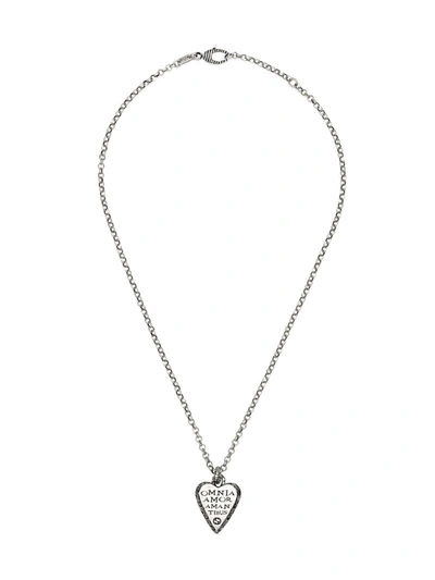 Gucci Engraved Heart-shaped Necklace In 0811 Undefined
