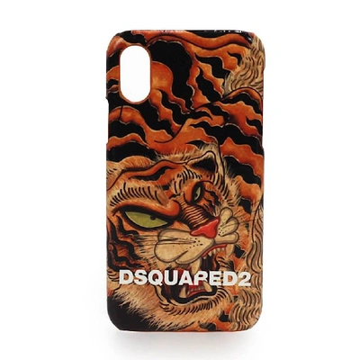 Dsquared2 Men's Orange Faux Leather Cover