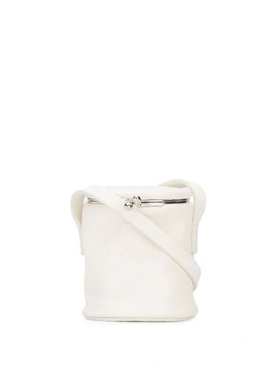 Jil Sander White Goji Mini Shoulder Bag In Verde