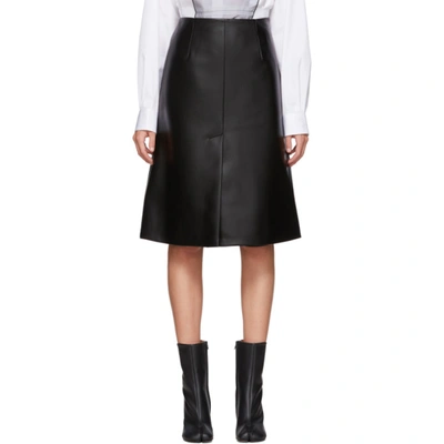 Maison Margiela Black Faux-leather Skirt In 900 Black