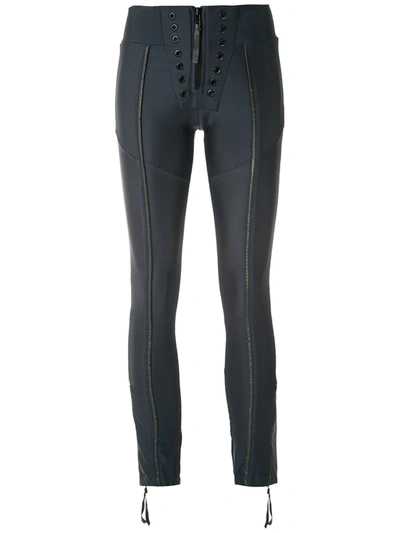 Andrea Bogosian Rebel Lace-up Leggings In Blue