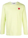 Comme Des Garçons Play Striped Long-sleeve T-shirt In Green