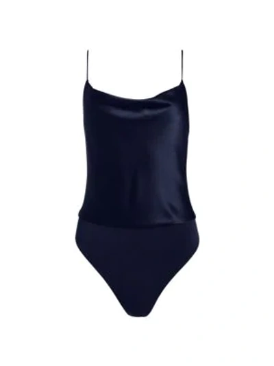 Alice And Olivia Harmon Bodysuit In Navy