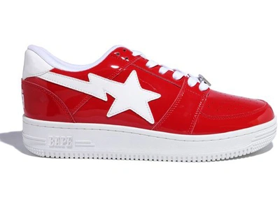 Pre-owned Bape A Bathing Ape Sta Patent Red In Red/white