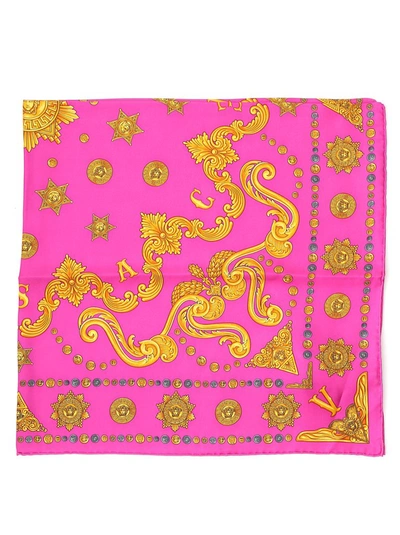 Versace Square Scarf In Pink