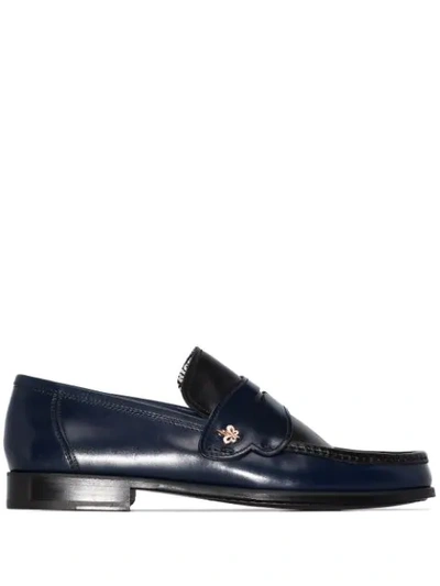 Sophia Webster X Patrick Cox Navy Iconic Leather Loafers In Black