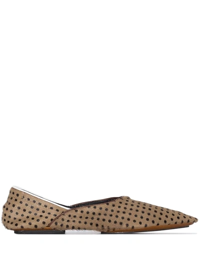 Haider Ackermann Brown Bowie Dot Print Leather Slippers