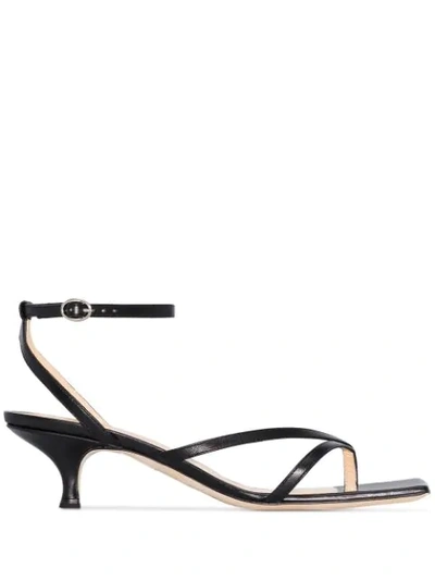 A.w.a.k.e. Leather Delta Sandals 75 In Black