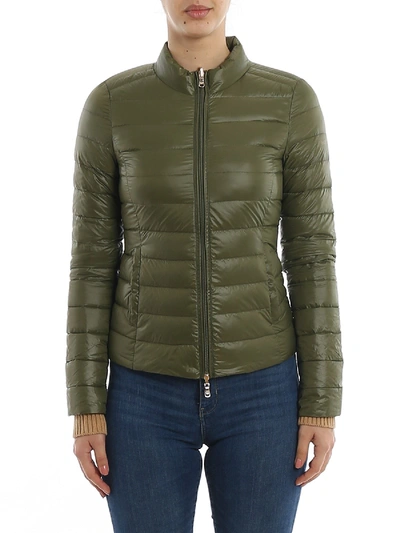 Patrizia Pepe Reversible Quilted Puffer Jacket In Green