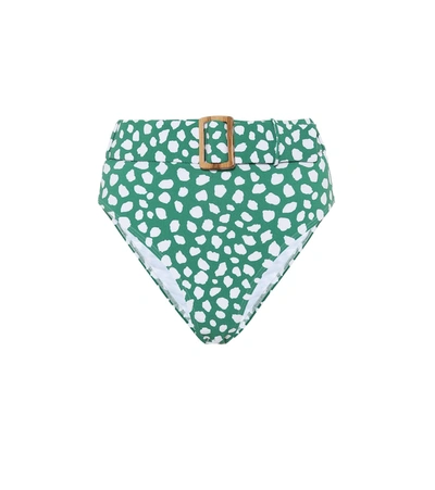 Alexandra Miro Clara Leopard-print Bikini Bottoms In Green