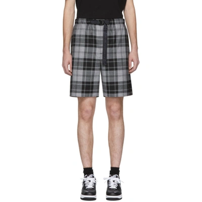 Alexander Wang Belted Checkered Shorts In Black