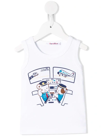 Familiar Kids' Graphic-print Tank Top In White