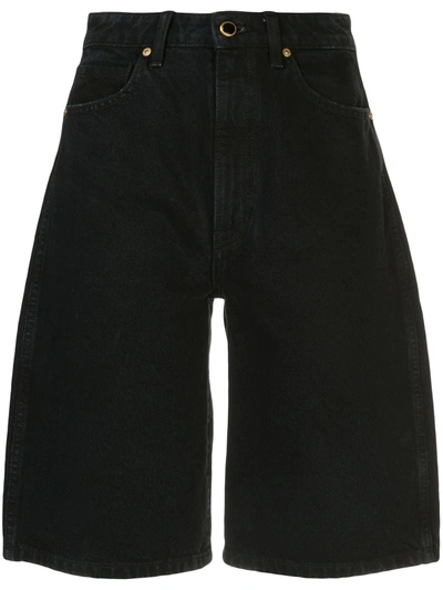 Khaite Mitch High-rise Denim Shorts In Black