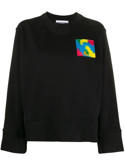 Moschino Sweatshirt Mit Logo-patch In Black