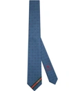 Gucci Double G And Horsebit Jacquard Silk Tie In Blau