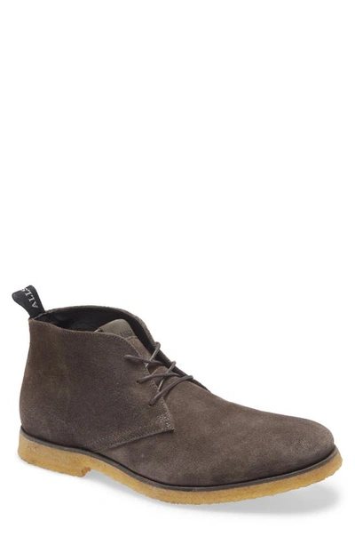 Allsaints Luke Suede Desert Boots In Charcoal Gray